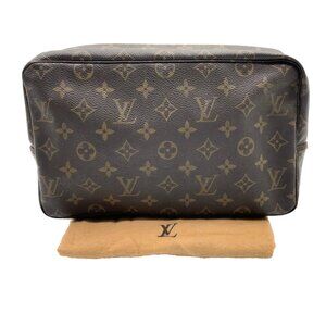 Authentic Monogram Trousse Toilette 28 Cosmetic Pouch Bag W/Dustbag 209-012026